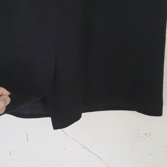 SAVANNAH Women's VINTAGE Academia Wool Teacher Straight Black Midi Skirt 8 - Picture 5 of 8